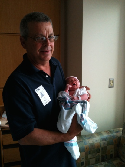 My dad (holding my niece), not George Clooney.
